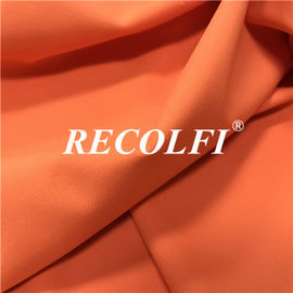 High Upf Rating Recycled Spandex Fabric Orange Color For Ultimate Activewear