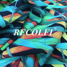 Recycled Floral Print Fabric , Four Way Stretch Fabric For Texworld Usa Swim Sports