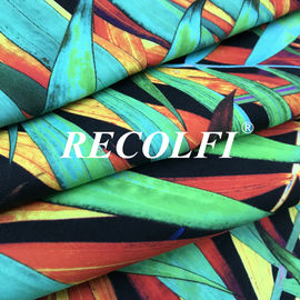 Recycled Floral Print Fabric , Four Way Stretch Fabric For Texworld Usa Swim Sports