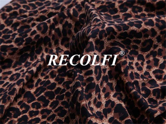 Leopard Printing Repreve Fabric Stretch Activewear Made From Recycled Plastic Workout Excercise