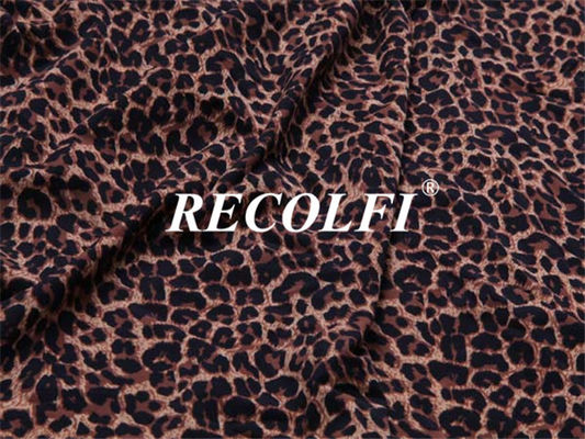 Leopard Printing Repreve Fabric Stretch Activewear Made From Recycled Plastic Workout Excercise