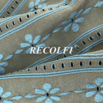 Anti Mold Flower Printing Green Athletic Wear Fabric 77% Repreve Nylon