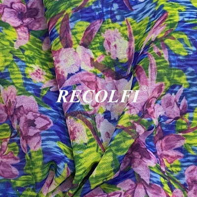 Digital Print Recycled Activewear Knit Fabric Mesh Cycling Wear
