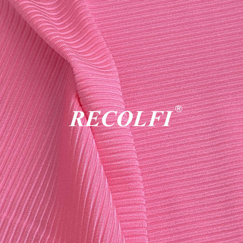 Pink Activewear Knit Fabric 210GSM Eco Friendly Rib Yoga Wear Casual Leggings