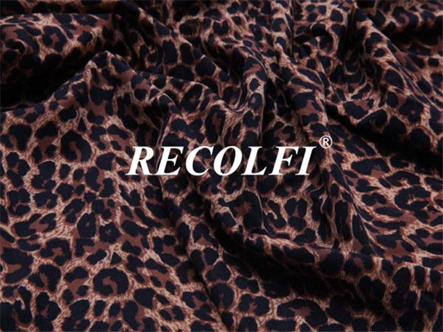 Leopard Printing Repreve Fabric Stretch Activewear Made From Recycled Plastic Workout Excercise